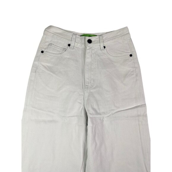 Sandrine Rose Womens Dust White Denim Jeans Wide Leg Size 24 NEW‎ - Picture 2 of 9